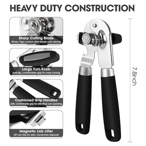 Hand Held Can Opener Manual with Magnet for Home Kitchen
