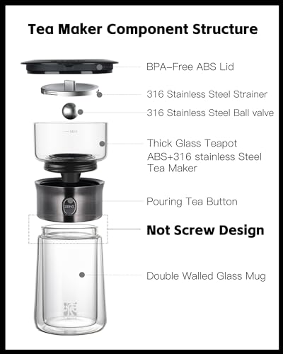 Modern Tea Infuser Teapot (01-Black / 9oz)