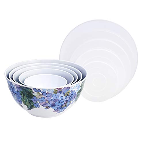 Mixing Bowls with Lids (Hydrangea Floral / Set Of 10)