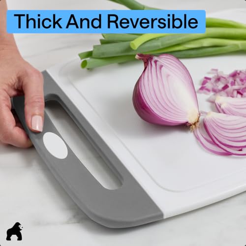 BPA Free Reversible Kitchen Cutting Board (Gray/White / Large (Pack of 3))
