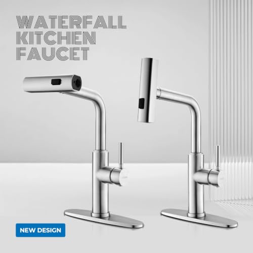 Waterfall Kitchen Faucet (Brushed Nickel)