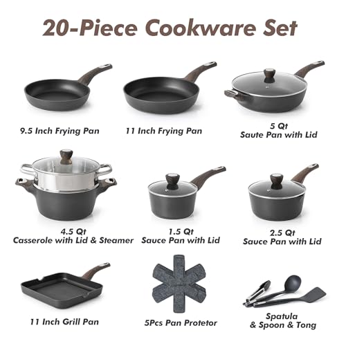 Pots and Pans Set Nonstick (Classic Black)