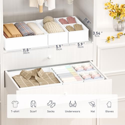 Drawer Organizer Clothes (White / 26 Pack)