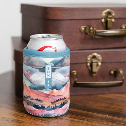 CanSok Sleeve for Beer & Soda Insulated Neoprene Cover (Wanderlust Wonders / 12oz Can Sleeve)