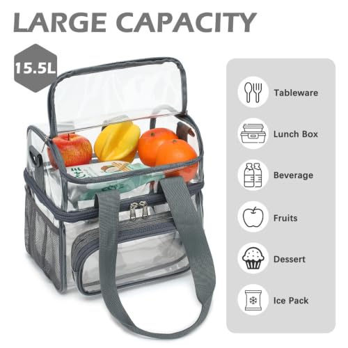 Clear Bag Double Decker for Stadium Events With Shoulder Strap for Women