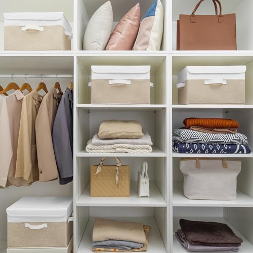 Memory Keepsake Storage Box (White/Khaki / Large-2 Pack)