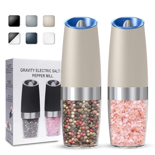 Battery Operated Salt And Pepper Grinder Set (Khaki-set)