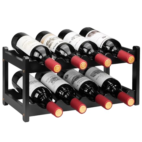 Wine Rack 8 Bottle 2 (2 Tier Black)