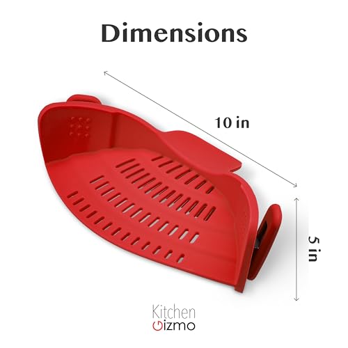 Snap N Strain Silicone Pot Strainer (Red)