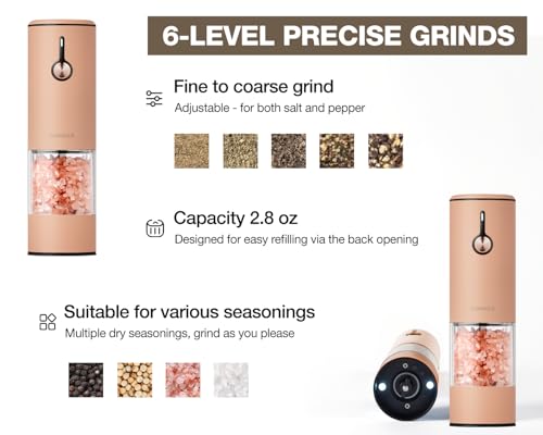 Electric Pepper Grinder and Salt Mill Set (2 Count)