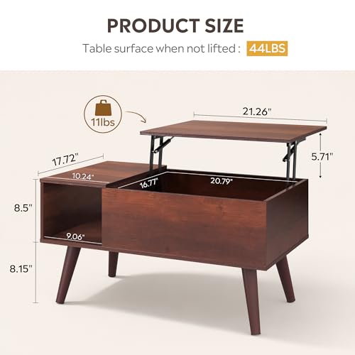 Lift Top Coffee Table with Hidden Storage (Espresso / 31.5")