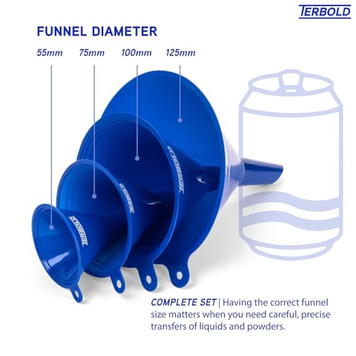4pc Funnel Nesting Set in BPA Free Plastic for Kitchen Cooking