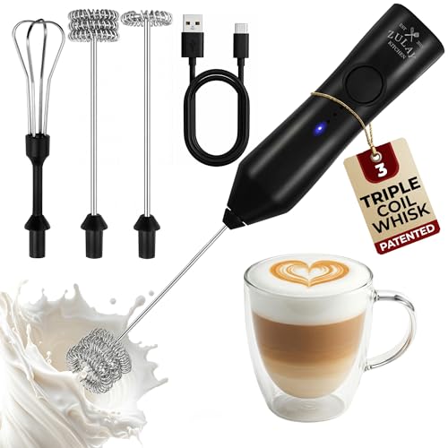 Rechargeable Milk Frother Handheld (Zulay Black / Rechargeable Z1 Motor Max)