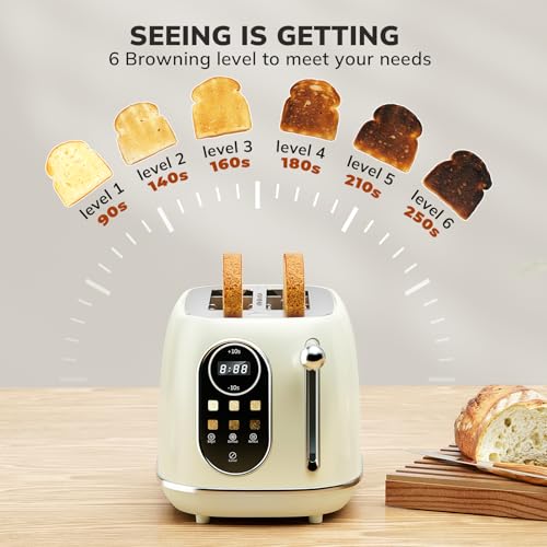 Smart Touch Screen Toaster 2 Slice (Extra Wide Slot / Beige)