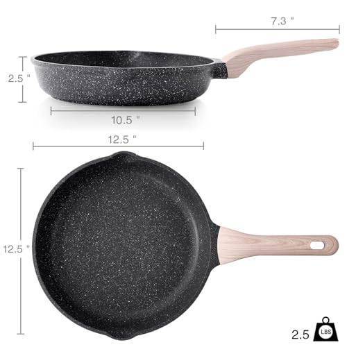 Non Stick Frying Pan Skillet (Classic Granite / 12.5 Inch)
