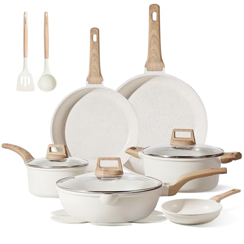 16 Piece Cookware Set (Cream White / 16 Piece)