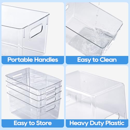Clear Plastic Storage Bins (4 Count)