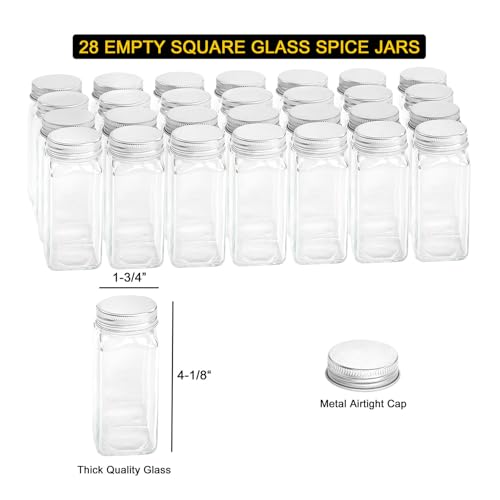 Spice Rack Organizer with 28 Spice Jars