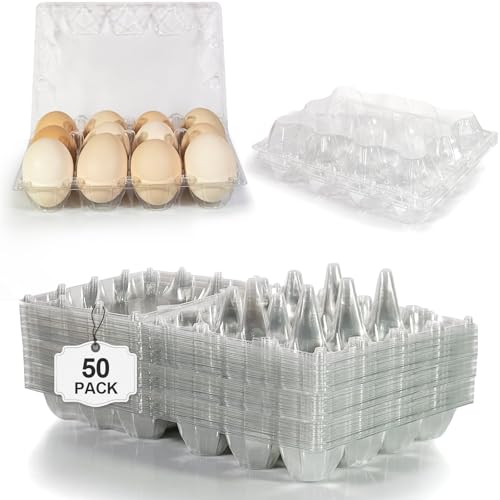 50 Pack Egg Cartons Cheap Bulk 12 Count (Medium-50PK-12CT)