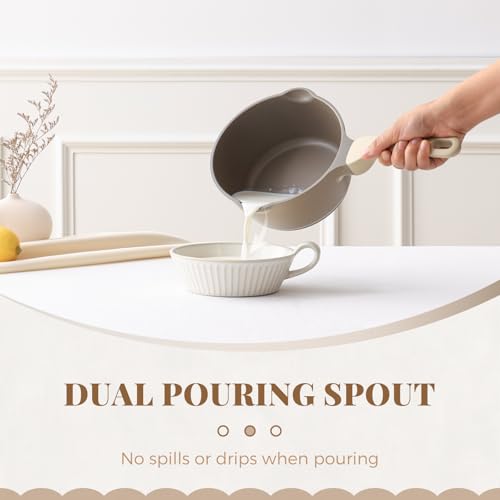 Nonstick Saucepan Set with Lids (2 + 2.7 Quarts / Apricot)