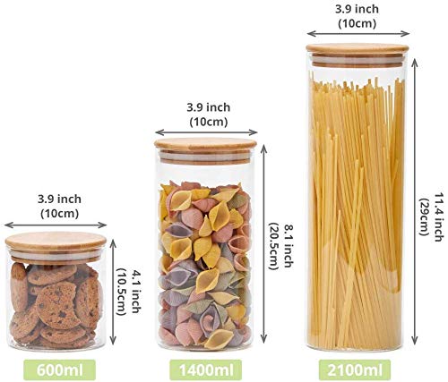 Stackable Kitchen Canisters Set (Round-3.9 IN-5 Pack)