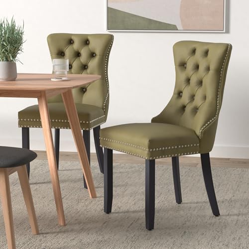 Olive Green Velvet Dining Chairs Set of 6 (Olive Green)
