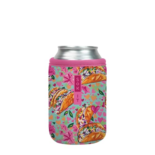 CanSok Sleeve for Beer & Soda Insulated Neoprene Cover (Taco 'Bout / 12oz Can Sleeve)