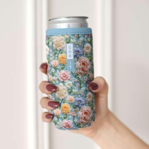 CanSok Sleeve for Beer & Soda Insulated Neoprene Cover (Garden of Pearls / 16oz Can Sleeve)
