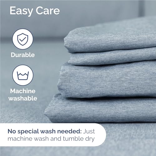 Full Size 4 Piece Sheet Set (39 - Heathered Blue / Full)