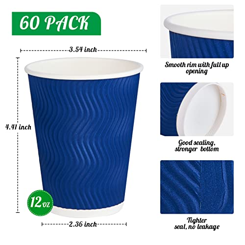 Disposable Paper Coffee Cups (12oz-60pack)