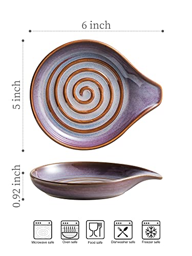 Spoon Rest Ceramic Spoon Holder with Deep Drip Tray for Stove Top