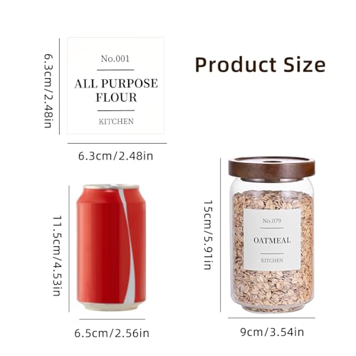 Glass Pantry Storage Jars with Acacia Airtight Lid (25OZ-6PCS)