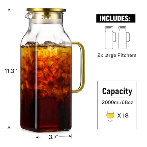 2 Quart 2 Liter 68 oz (Gold / 67.6 Ounces)