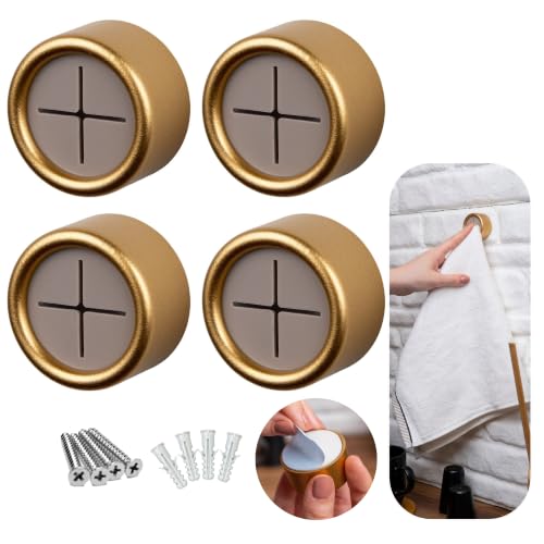 Towel Holder Towel Hooks (4 Pack / Satin Gold)