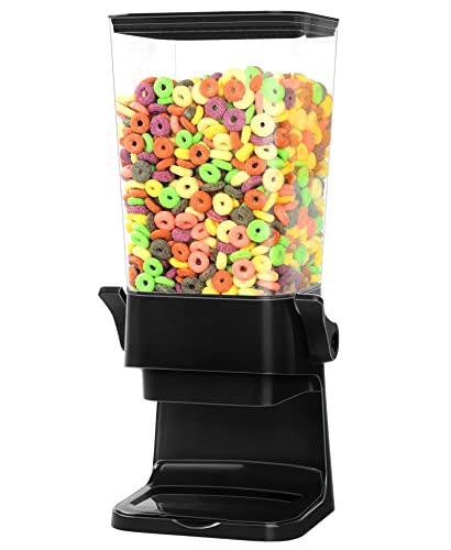Cereal Dispenser Countertop Dual Dry Food Dispenser (B:Black & 1pack / A(Upgrade Materials))
