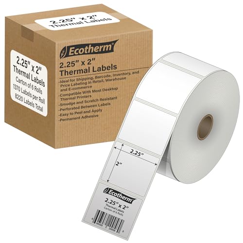 2.25" x 2" Thermal Labels (8220 Count)
