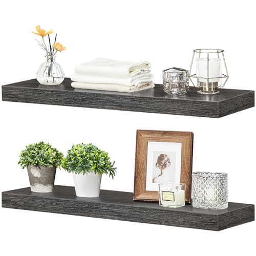 Floating Shelves for Wall (Charcoal Gray / 23.6 Inches)