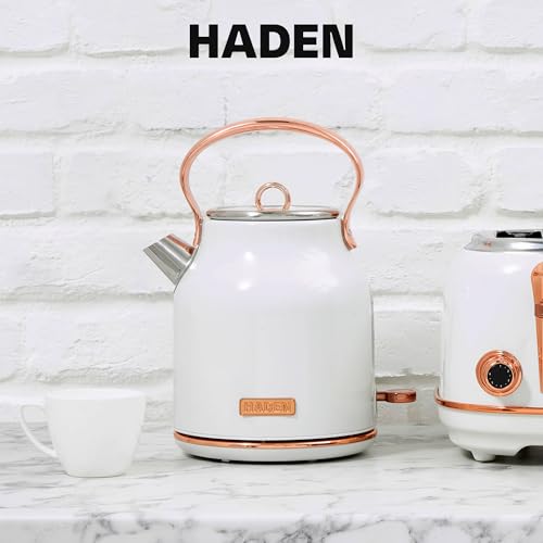 Heritage 1.7 Liter Stainless Steel Electric Kettle (Ivory & Copper)