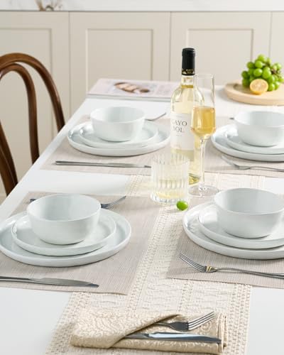 Mars Stoneware Dinnerware Set for 4 (White / Set(12pcs))