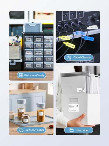 B1 Label Maker Machine with 3 Tapes (Light Blue / 1 Printer+3 Roll Labels)