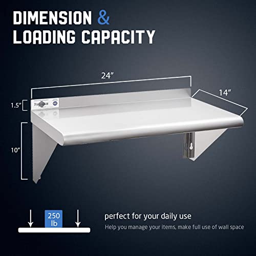 NSF Stainless Steel Shelf 14” x 24” (14"x24")
