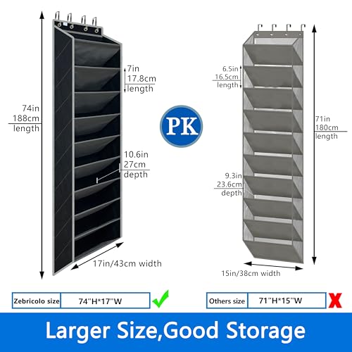 10 Tiers Shoe Organizer for Closet (Black/Grey)