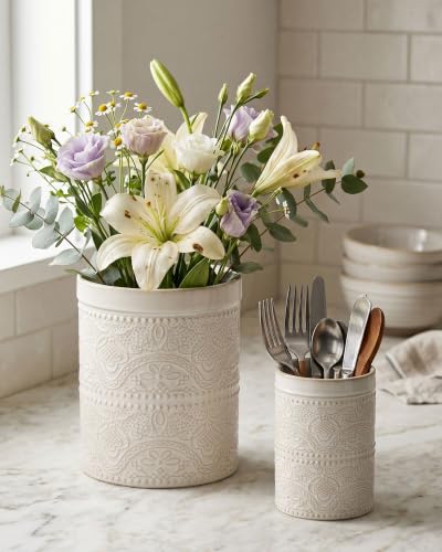 Kitchen Utensil Holder (Antique White)