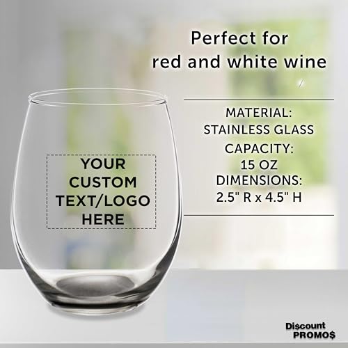 Custom Stemless Wine Glasses in Bulk by ARC Perfection (100 Count)