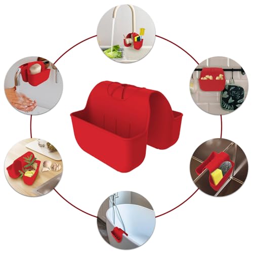 Sponge Holder for Kitchen Sink (Red)