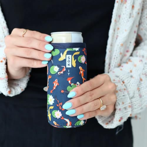 CanSok Sleeve for Beer & Soda Insulated Neoprene Cover (Koi Garden / 12oz Can Sleeve)