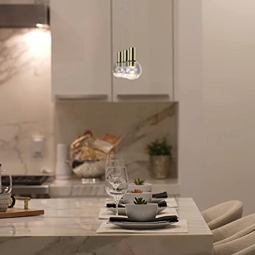 Lighting Sienna VAP2181BRS 5" Integrated LED ETL Certified Height Adjustable Pendant Light with Globe Shade