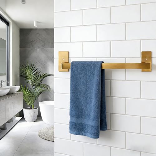 Bathroom Towel Bar Self Adhesive (Gold / 16 IN)