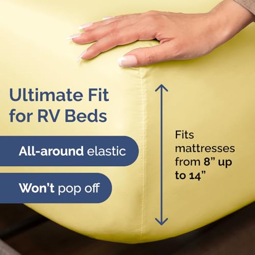 Short Queen Size 4 Piece Bed Sheet Set (29 - Yellow / Short Queen)