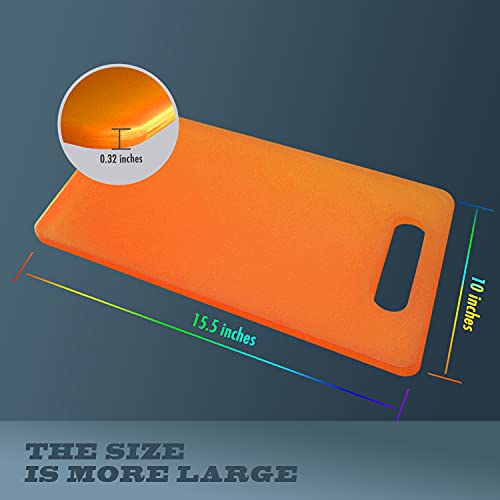 Plastic Utility Cutting Board with Handles (Orange)